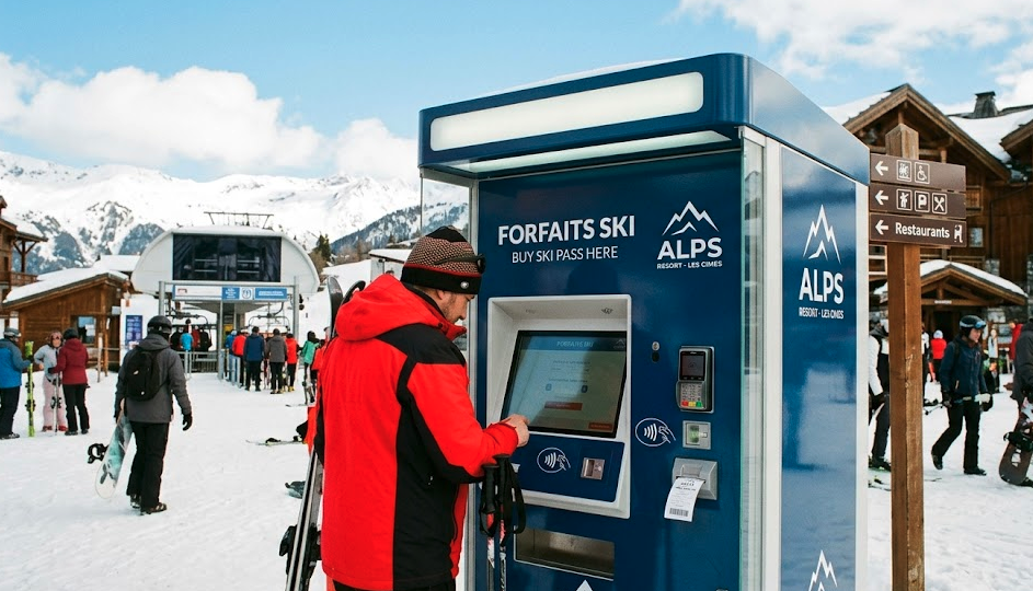 Máquina de venta de forfaits de esquí